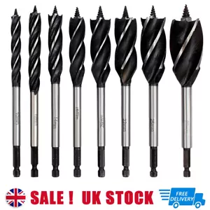 High-Carbon Steel Fast Cut Wood Auger Wood Drill Bit Tools Set Alloy 10-32MM UK - Picture 1 of 11