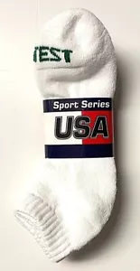 3/6 Stück HYTEST weiß gepolsterte Unterseite Arbeit/Sport tief geschnittene Herrensocken Größe 10-13 USA. - Bild 1 von 6