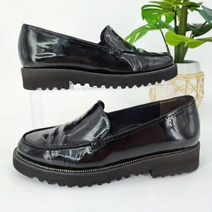 Paul Green Women's Ariana Black Patent Leather Loafers Size 6 US - Picture 1 of 9