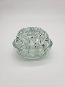Vintage Large French Reims 19-hole Domed Crystal Glass Flower Frog T25 - Picture 1 of 3