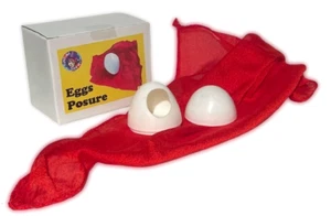 EGGS-POSURE Sucker Silk To Gimmicked Egg Magic Trick Comedy Change Into Real Egg - Picture 1 of 14