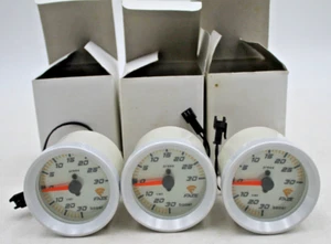 3pc FAZE 883104 Press Vac PSI Boost Pressure Gauge 2" White Face Box Sold Parts - Picture 1 of 4