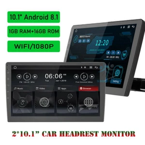2PC 10.1"Android Car Headrest Monitor Touch Screen Bluetooth WIFI USB MP5 AV GPS - Picture 1 of 7