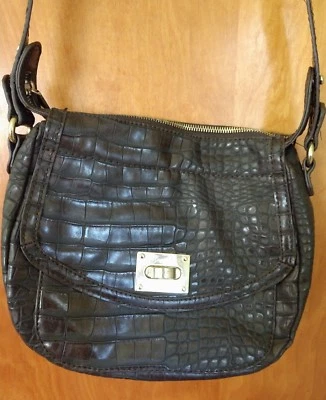 BOLSO DE MANO LIZ CLAIBORNE BOLSO BANDOLERA MARRÓN IMITACIÓN COCODRILO/CAIMÁN  Foto 1 de 4