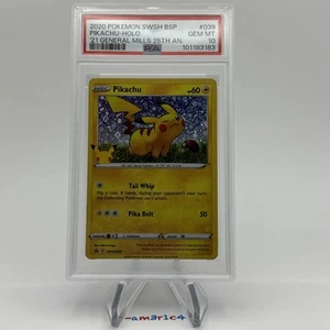 PSA 10 GEM MINT! 2020 Pokemon Promo General Mills 25th #039 Pikachu HOLO! - Picture 1 of 3