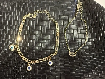Lot 2 Evil Eye Bracelets Gold Color - Image 1 of 3