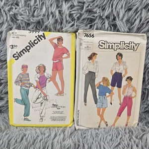 Lot Of 2 Simplicity 7656, 5999 Pants & Shorts Sewing Pattern Vintage 1983,1986 - Picture 1 of 3