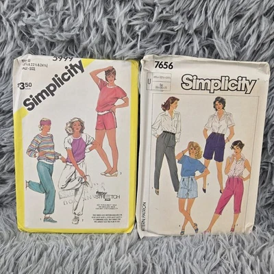 Lot Of 2 Simplicity 7656, 5999 Pants & Shorts Sewing Pattern Vintage 1983,1986 - Image 1 of 3