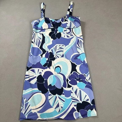 Vestido Studio I para mujer 18 estampado floral sin mangas estampado azul verano cremallera trasera Foto 1 de 4