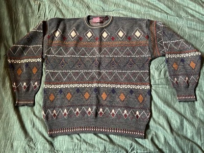 VINTAGE JOHN ASHFORD  Sweater Gray Size L 70% Acrylic 30% Wool - Image 1 of 4