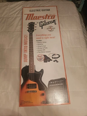 New Maestro Gibson Electric Guitar Tobacco Sunburst Black Guitar w/Amp and more - Image 1 of 4