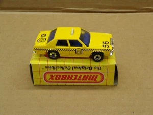 VINTAGE MATCHBOX MB53 US TAXI ~ CAR 56 - RADIO XYZ CAB ~ AUTO DATIERT 1987 ~ NOS - Bild 1 von 5