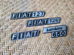 4X Metal ORIGINAL Emblem FIAT 126 / 127 / Bambino 650 Logo Vintage Retro - Bild 1 von 9
