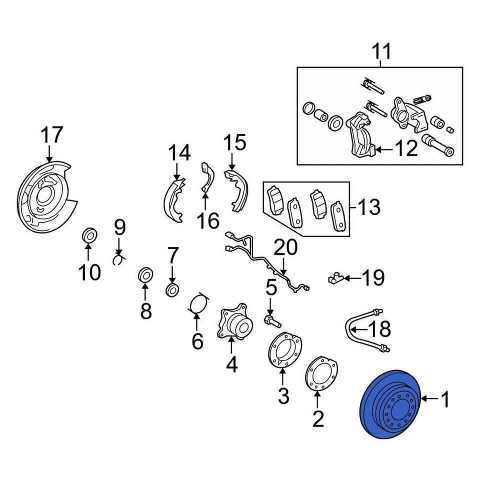 For Toyota 4Runner 2010-2024 Toyota 4243160311 Rear Disc Brake Rotor Foto 1 de 2