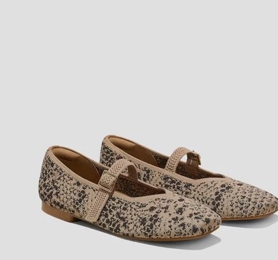 VIVAIA Square-Toe Margo Mary Jane Snake Pattern Tan Black 36.5 US 6 Brand New - Image 1 of 4