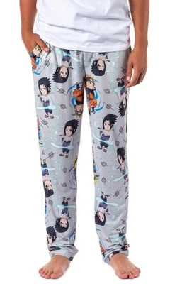 Pantalones de pijama de salón Naruto Shippuden para hombre personajes y símbolos Chibi Foto 1 de 3