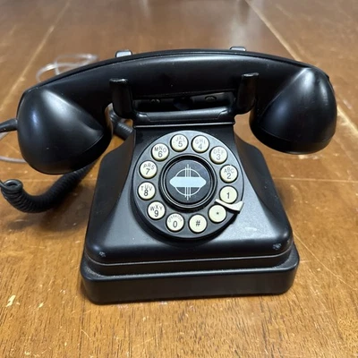 Crosley Model CR62 Classic Desk Phone Black Push Button Land Line Rotary Replica - Image 1 of 4