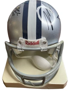 #65 AndreGironde #76 Zack Martin Autographed Mini Helmet Dallas Cowboys Riddell - Picture 1 of 5