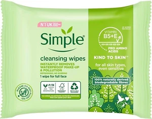 Simple Kind to Skin Cleansing Face Wipes, pack of 25 Biodegradable wipes - Picture 1 of 1