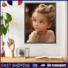 5D Diy Full Round Drill Diamond Painting Curly Haired Big Eyed Girl Decor30x40cm