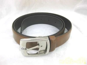 MONTBLANC Belt Brown x Silver metal fittings Length 120cm with Box Exclusive bag - Picture 1 of 10
