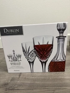 DUBLIN COLLECTION 5 PIECE CRYSTAL WINE SET SHANNON BY GODINGER - Picture 1 of 5