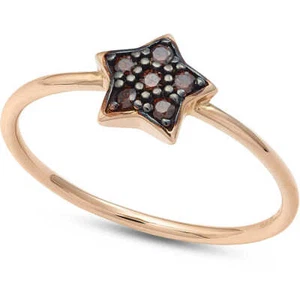 Anello donna  stella oro rosa zirconi marroni Ambrosia AAZ 131 - Imagen 1 de 2