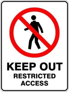 KEEP OUT RESTRICTED ACCESS - SELF ADHESIVE STICKER / DECAL / SIGN | HEALTH & SAF - Picture 1 of 7
