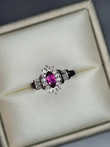 Anello alone zirconi bianchi granato embra radiante naturale 1,90 ct argento sterling 925 - Foto 1 di 11