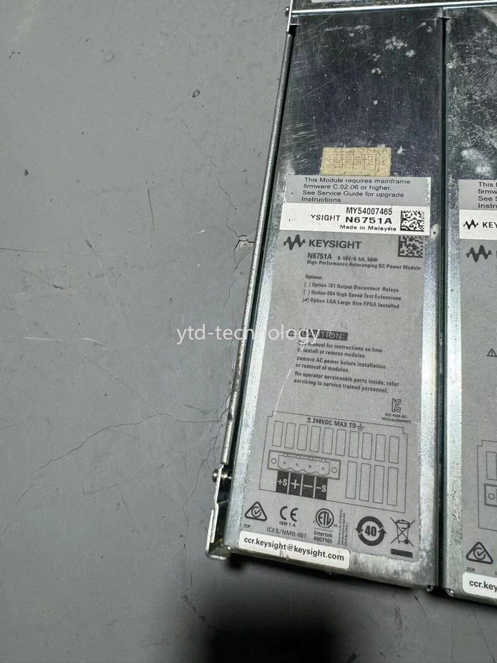 Keysight N6751A High Performance Autoranging DC Power Module; 50V / 5A / 50W/ - Image 1 of 1