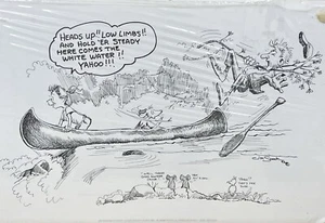 ¡Impresión de Jim Snook de colección cómica 1992! CANOA FIRMADO NUEVO STOCK ANTIGUO - Imagen 1 de 11