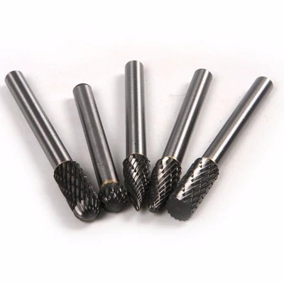 5pcs Tungsten Carbide 6mm Shank Bit 8mm Rotary Point Burr Set Die Grinder - Image 1 of 4
