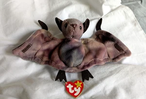Ty Beanie Baby BATTY the tie-dye bat DOB 29.10.1996 Tag 1998 &detached swing tag - Bild 1 von 11