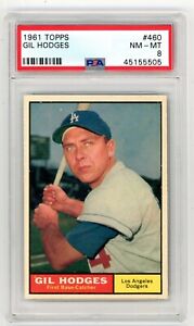 1961 Topps GIL HODGES Los Angeles Dodgers #460 PSA 8 NM/MT Condition