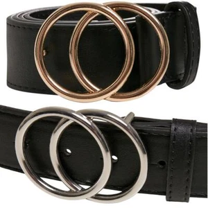 Urban Classics Ring Buckle Belt Ladies Faux Leather Black Gold 95 - 125 CM - Picture 1 of 6
