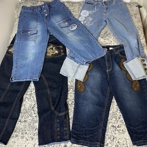 006 Lot Girls Teen Jean Capri Sz 16 Y2K Vintage Hillary Duff Mary Kate Ashlee - Picture 1 of 9