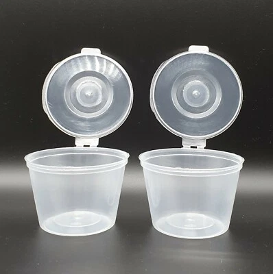 GSL® 50 x LARGE VODKA JELLY PLASTIC SHOT GLASSES + LIDS - 100ml 4oz - (4WL)