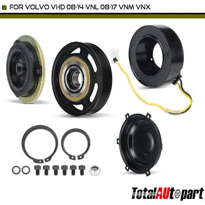 AC Compressor Clutch Kit with 8 Grooves for Volvo VHD 2008-2014 VNL 2008-2017 - Image 1 of 4
