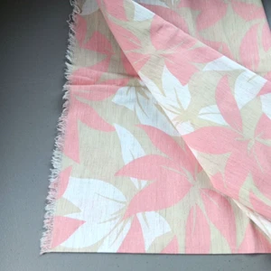 Peter Pan Fabric Hawaiian Floral Pink White Beige Floral 44x98 Cotton Pastel - Picture 1 of 5