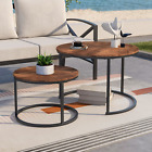Bofeng Round Nesting Coffee Tables, Set Of 2 End Tables For Living Room/Balcony,