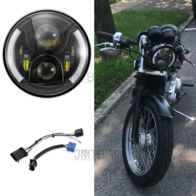 7" inch LED Headlight For Harley Cafe Racer Road King Street Glide Softail FLST - Image 1 of 4