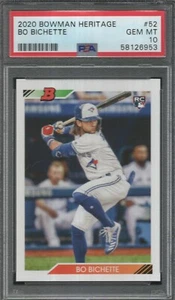 2020 Bowman Heritage #52 BO BICHETTE Rookie Card RC PSA 10 GEM MINT - Picture 1 of 2