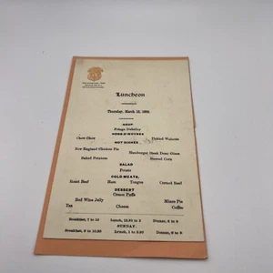 ANTIKES PRINCETON GASTHAUS MITTAGSMENÜ 12. MÄRZ 1896 - Bild 1 von 3