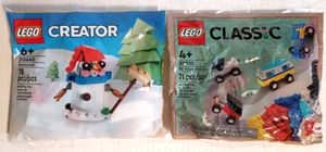 2x Lego Juguetes de Construcción Muñeco de Nieve 30645 78 Piezas y 90 Años de Coches 30510 71 Piezas - Nuevo - Imagen 1 de 2