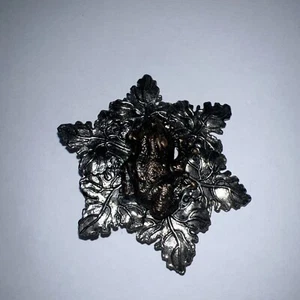Sylvia Dahl Vintage Neiman Marcus Copper FROG Silver Leaves Clip Brooch. - Picture 1 of 6