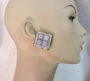 Billy Boy Surreal Bijoux Geometric Clip Earrings Art France 1986 Vintage Superb! - Picture 1 of 12