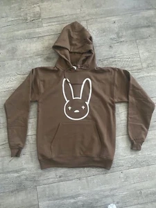 Men Bad Bunny "Logo" Army Brown Pullover Hoodie / Benito Un Verano Sin Ti Conejo - Picture 1 of 4