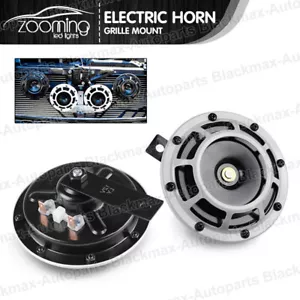 2 Pcs White Loud Compact Electric Blast Super Tone Hella Horn For CAR TRUCK 12V - Picture 1 of 9