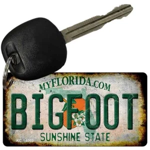Porte-clés Bigfoot Florida nouveauté métal aluminium plaque d'immatriculation étiquette art keychain - Photo 1/1