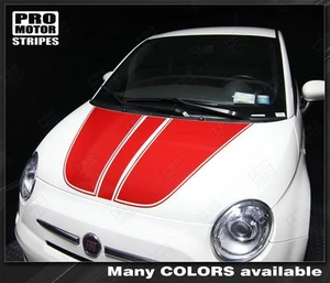 Fiat 500 Hood Accent Stripes Decals 2012 2013 2014 2015 Pro Motor - Picture 1 of 2